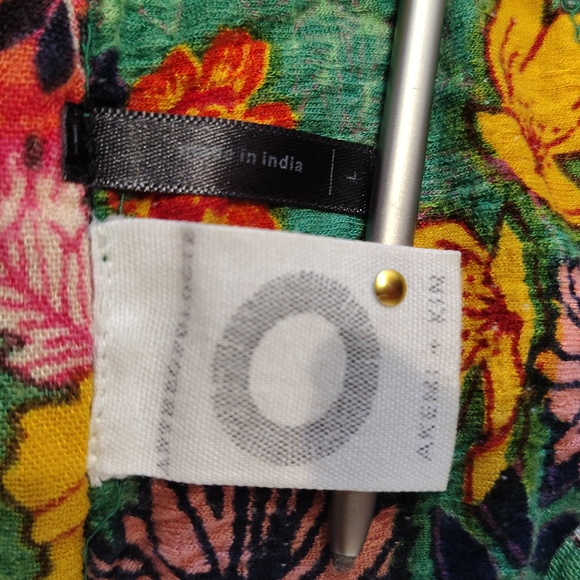 ANTHROPOLOGIE AKEMI + KIM VERIA BOHO-CHIC FLORAL FLOWY TUNIC TOP WOMEN'S SIZE L - Picture 5 of 6